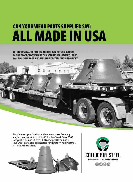 Columbia Steel ad in Rock Products Magazine