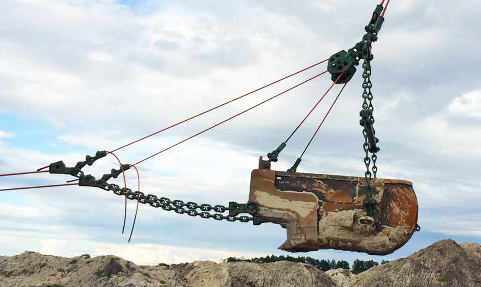 Customer's dragline running leaner and longer with new, reliable, and lighter weight Columbia Steel rigging.