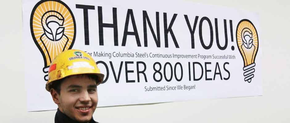 Continuous Improvement Program milestone at Columbia Steel