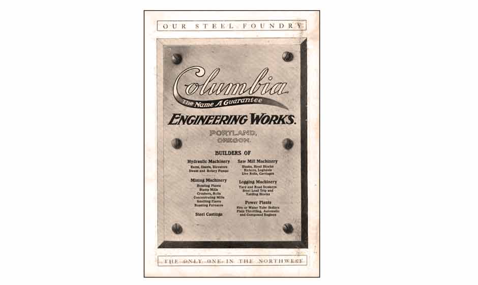 Brochure for Columbia Engineering Works circa early 1900s.