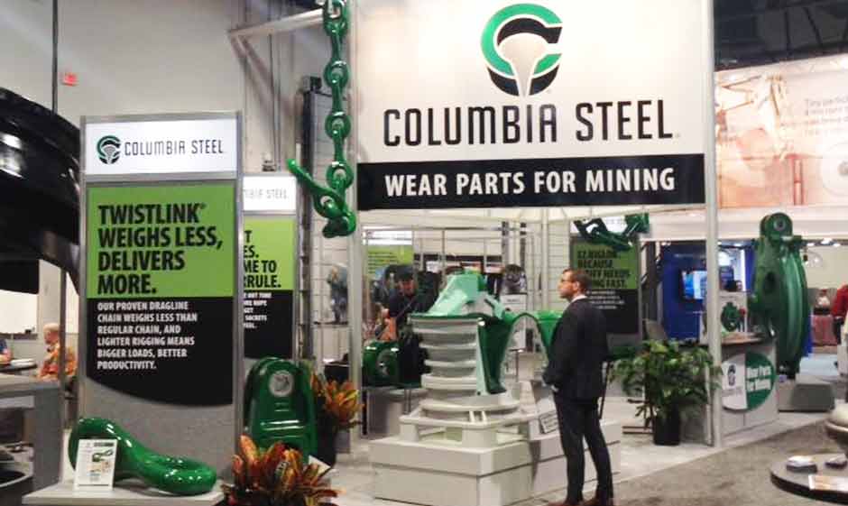 The Columbia Steel booth at MINExpo 2016 in Las Vegas