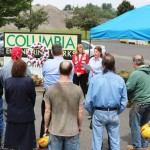 Columbia Steel employees gather to remember family and friends.