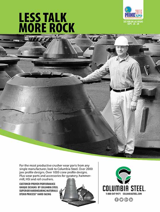 Columbia Steel ad in the June 2016 issue of Pit & Quarry Magazine
