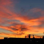 Sunrise over the Columbia Steel Foundry