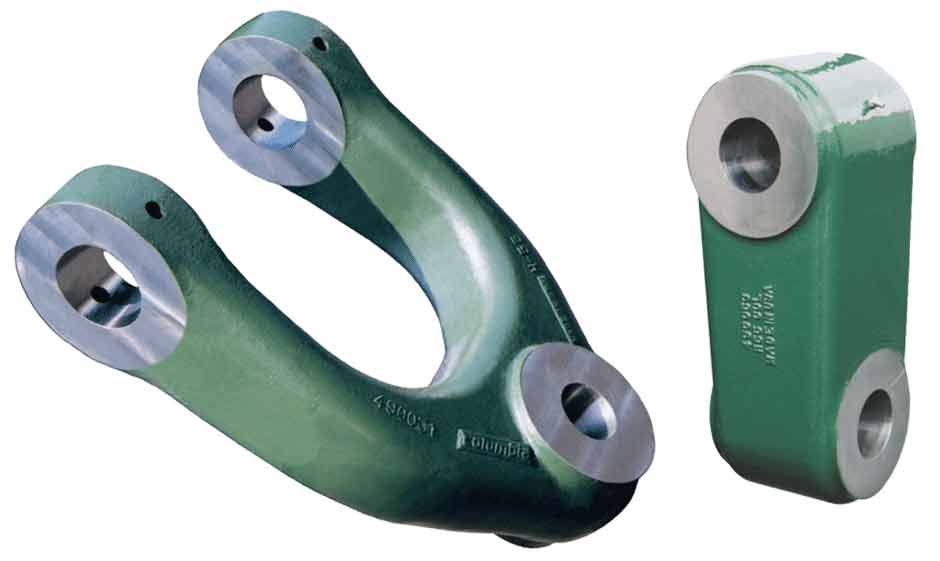Columbia Steel's one-piece cast grapple links outperform fabricated parts